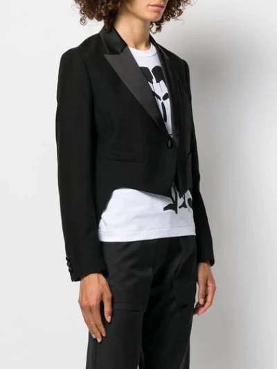 Shop Comme Des Garçons Cropped Single-breasted Blazer In Black