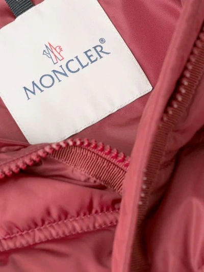 Shop Moncler Belted Padded Gilet In Red