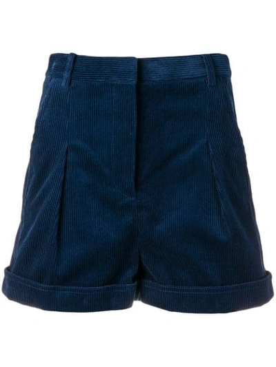 Shop Stella Mccartney High Waisted Shorts In Blue
