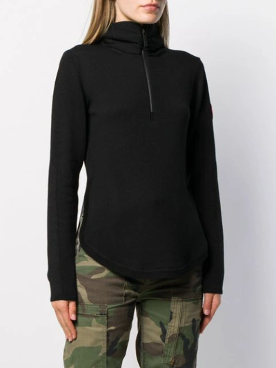 Shop Canada Goose Zip Up Sweatshirt In Black