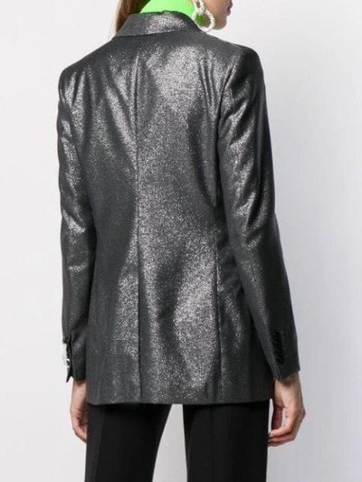 Shop Tonello Metallic Slim-fit Blazer In Black