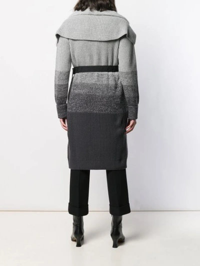 Shop Fendi Degradé Knitted Coat In Grau
