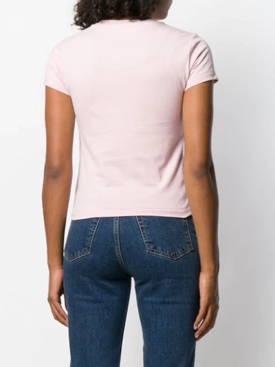 Shop Helmut Lang Logo Embroidered T-shirt In Pink