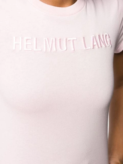 Shop Helmut Lang Logo Embroidered T-shirt In Pink