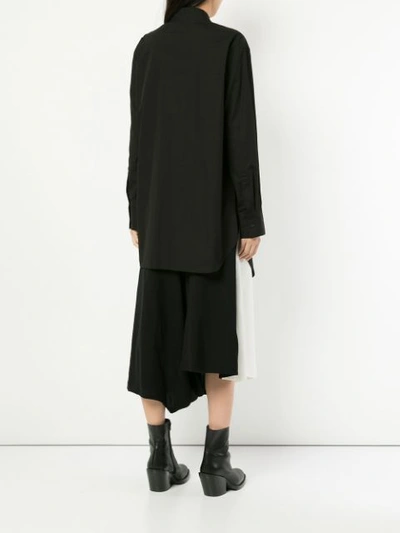 Shop Yohji Yamamoto Rope Print Long-line Shirt - Black