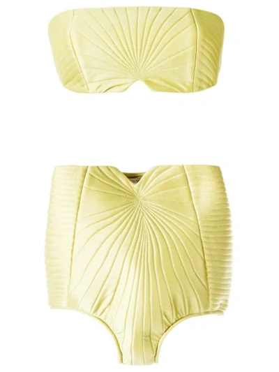 Shop Adriana Degreas Bandeau-bikini Mit Schleifenverschluss In Green