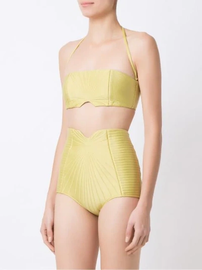 Shop Adriana Degreas Bandeau-bikini Mit Schleifenverschluss In Green