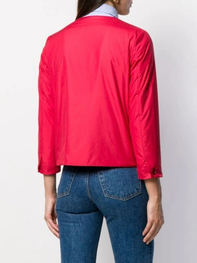 Shop Aspesi Cropped Buttoned Jacket In Pink