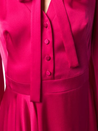 Shop Alexander Mcqueen Tie Fastening Asymmetric Dress In Pink