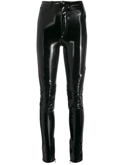 Shop Philipp Plein High Waist Biker Trousers In 02 Black