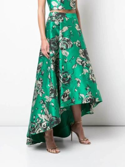Shop Alice And Olivia Asymmetric Pleated Skirt In Green