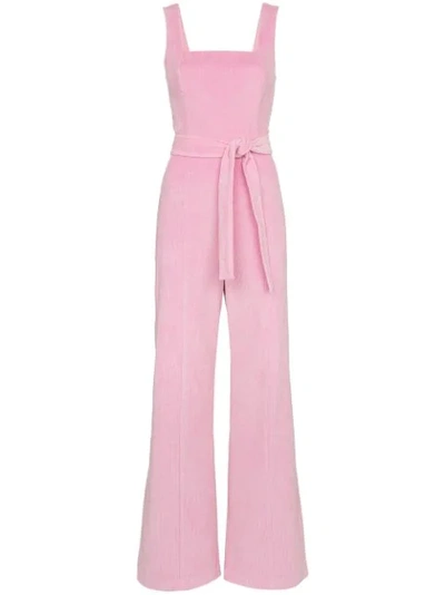 Staud Travis Belted Cotton blend Corduroy Jumpsuit In Rosequartz ModeSens