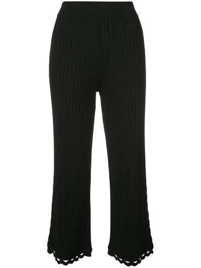 Shop Jonathan Simkhai Cropped Straight-leg Trousers In Black