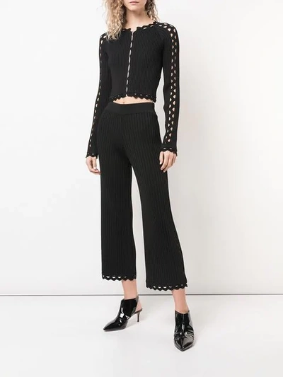 Shop Jonathan Simkhai Cropped Straight-leg Trousers In Black