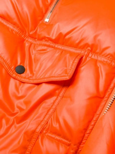 Shop As65 Zipped Padded Jacket In Orange