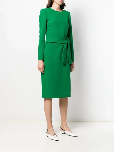 Shop P.a.r.o.s.h Long-sleeved Midi Dress In Green