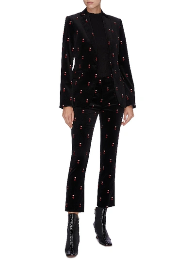 Shop Frame Heart Embroidered Velvet Blazer