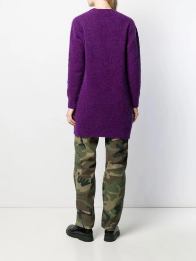 Shop Dsquared2 Knitted Tunic Jumper In Purple