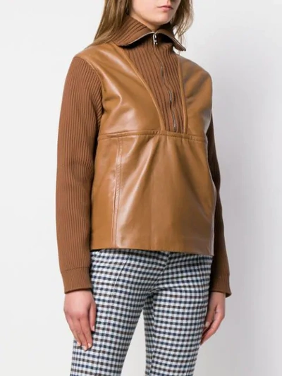 Shop Prada Half-zip Sweater In Brown