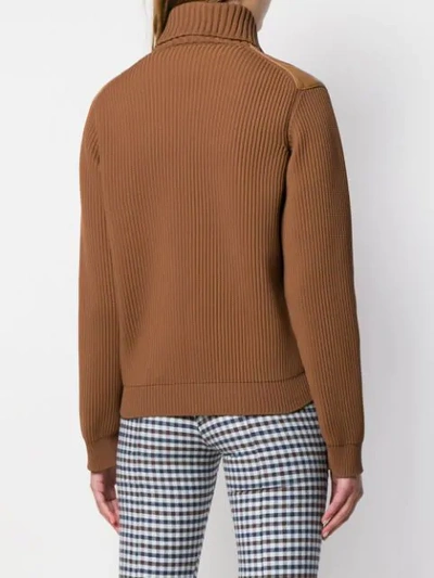 Shop Prada Half-zip Sweater In Brown