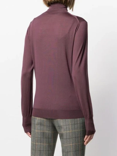 Shop Roberto Collina Roll Neck Knitted Top In Purple