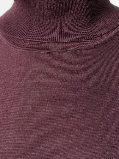 Shop Roberto Collina Roll Neck Knitted Top In Purple