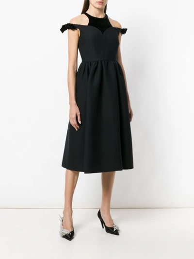 Shop Fendi Dropped Shoulders Midi Dress In Black