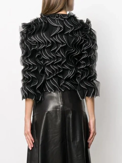 Shop Alexander Mcqueen Pleated Ruffle Jacket In Black