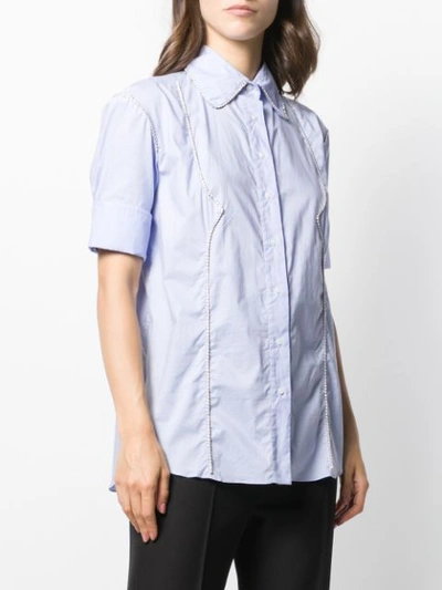 Shop Area Diamante Chain Shirt In Powder Blue