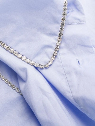 Shop Area Diamante Chain Shirt In Powder Blue