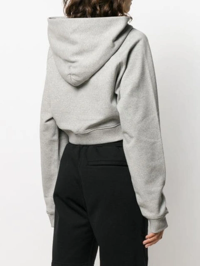 Shop Alix Cropped Raglan Hoodie In Grey