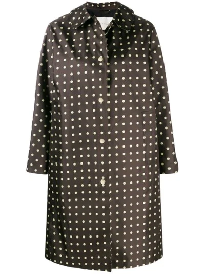 Shop Mackintosh Fairlie Polka Dot Bonded Silk Coat | Lr-079 In Black