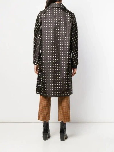 Shop Mackintosh Fairlie Polka Dot Bonded Silk Coat | Lr-079 In Black