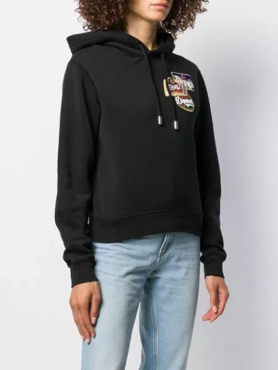 Shop Dsquared2 Hooded Logo Sweat Shirt In Black