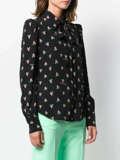 Shop Marc Jacobs Floral Long-sleeve Blouse In Black