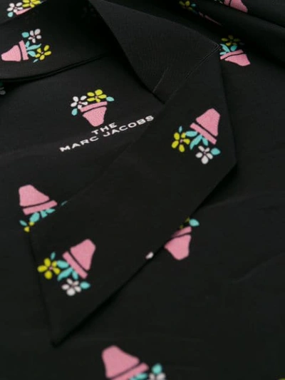 Shop Marc Jacobs Floral Long-sleeve Blouse In Black