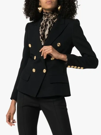 Shop Alexandre Vauthier Double-breasted Blazer Jacket In Black