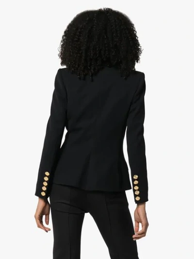 Shop Alexandre Vauthier Double-breasted Blazer Jacket In Black