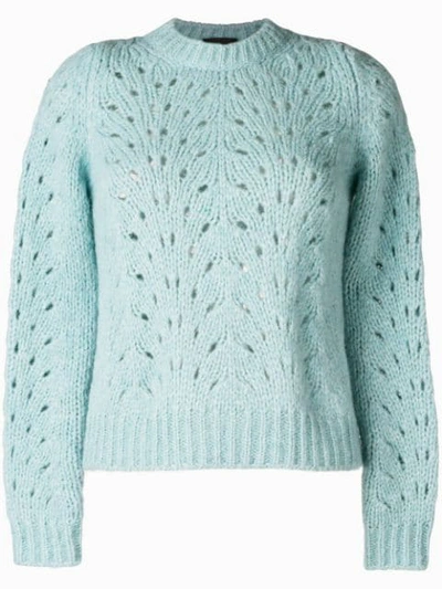Shop Roberto Collina Crochet Knit Jumper In Blue