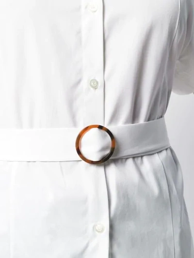 Shop Victoria Victoria Beckham Belted Short-sleeved Shirt In White