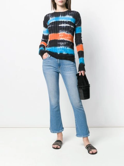 Shop Frame Cropped Flared Jeans In Blue