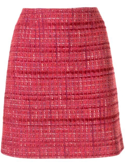 Shop Paule Ka Tweed Mini Skirt In Pink