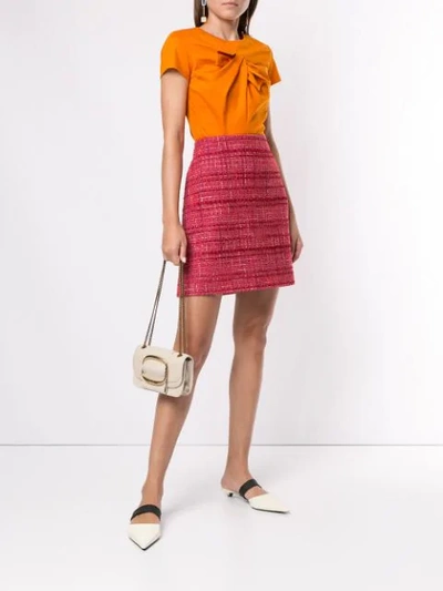 Shop Paule Ka Tweed Mini Skirt In Pink
