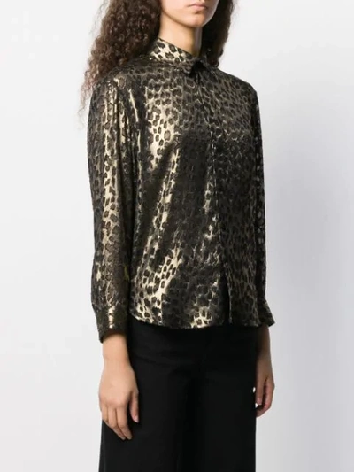 Shop Saint Laurent Leopard-print Shirt In Black