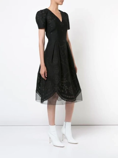 Shop Carolina Herrera Deep V-neck Dress - Black