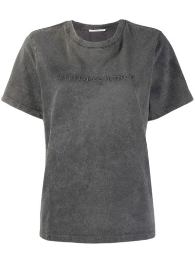 Shop Stella Mccartney Brand Embossed T-shirt In Grey