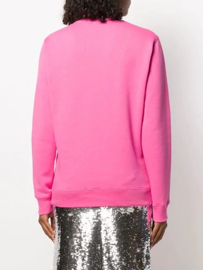 Shop Msgm Varsity Logo Sweatshirt In 14 Pink