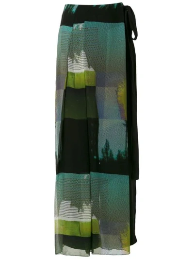 Shop Mara Mac Printed Long Skirt - Black