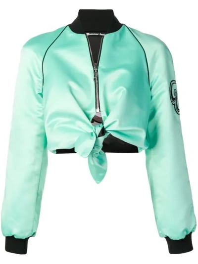 Shop Pinko Reversible Tie Bomber Jacket In Green