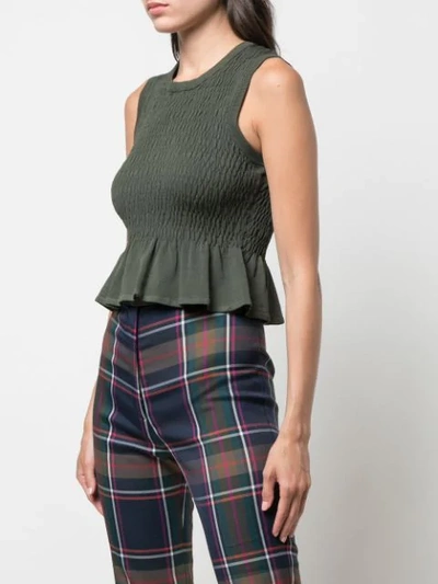 Shop Nicole Miller Fishtail Blouse In Green